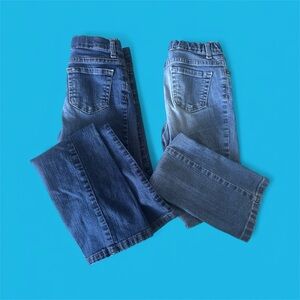 Children's Place girls Dark and Light Blue Bootcut Jeans